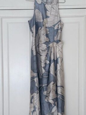 Reiss Blue and Cream Floral Maxi Dress